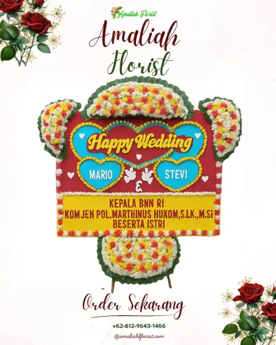 Karangan Papan Bunga Pernikahan di Gedangan